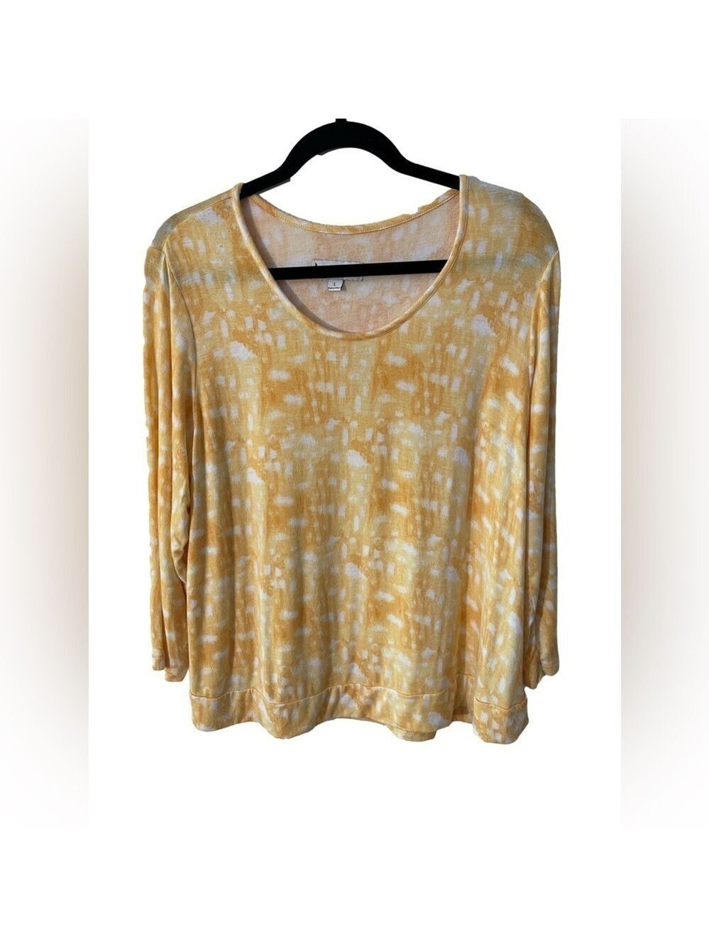 KOOLABURRA BY UGG Women’s Long Sleeve Shirt Top Stretch Soft Yellow White Large
